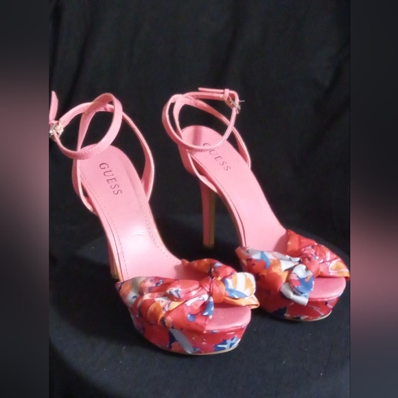 Pink Guess  Nuala slingbacks 4in stiletto Heels w 2 inch platform size 9 - Picture 2 of 2